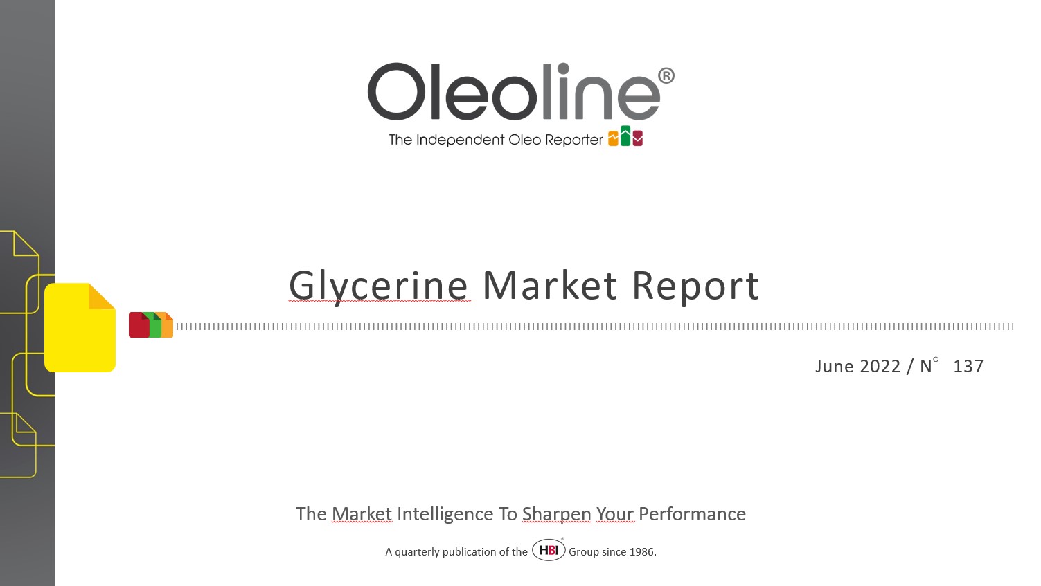 The new quarterly glycerine report has been released this week in PowerPoint format.